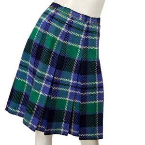 Peerless Sportswear Vintage Wool Plaid Pleated Skirt XS